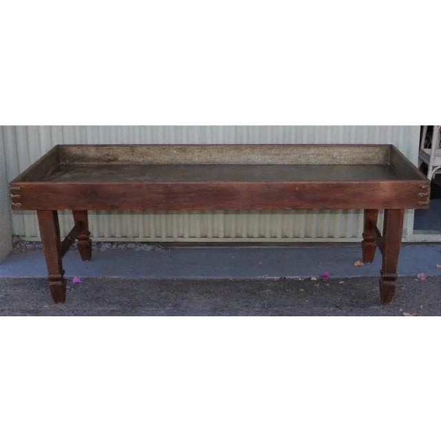 Brown 19th Century Dairy Sorting Table With Tin Liner For Sale - Image 8 of 11
