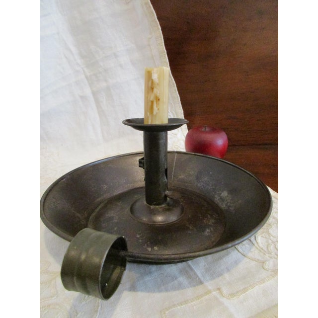 Antique 1800s New England Shaker Sponge Cake Tin Push Up Candlestick Chairish