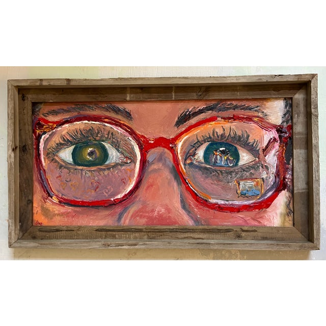 "The Red Glasses", Original, One-of-a-Kind, Oil Painting, Woman Art For Sale - Image 9 of 12
