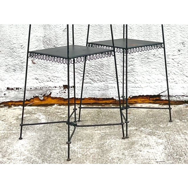 Vintage Scrollwork Metal Etagere - A Pair For Sale - Image 4 of 12