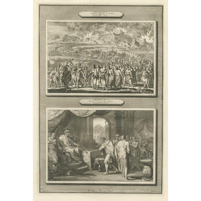 Pieter Mortier, Burning of Jerusalem and the Release of Jehoiachin, 1700, Engraving For Sale - Image 12 of 12