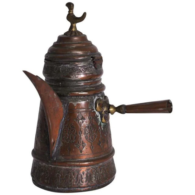 Middle Eastern Turkish Arabic Copper Dallah Coffee Pot For Sale - Image 13 of 13