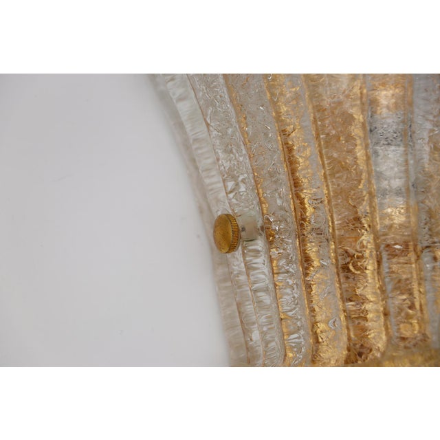 Set of Three Vintage Murano Glass and Brass Wall Sconce, 1970 For Sale - Image 11 of 17