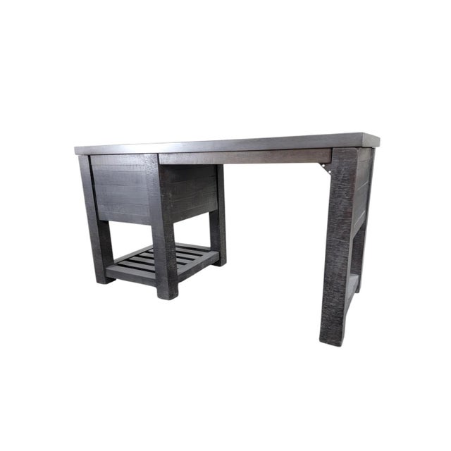 Restoration Hardware Vaughn Metal Reclaimed Storage Writing Desk For Sale In Chicago - Image 6 of 11
