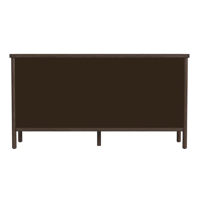 Lennon 60 in. W Rectangular Wood 6 Drawer Rounded Leg Dresser, Soft Brown For Sale In Chicago - Image 6 of 8
