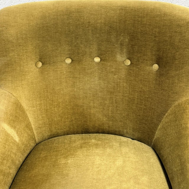 Green Danish Modern Green Mohair and Teak Lounge Chair, Circa 1950s For Sale - Image 8 of 8