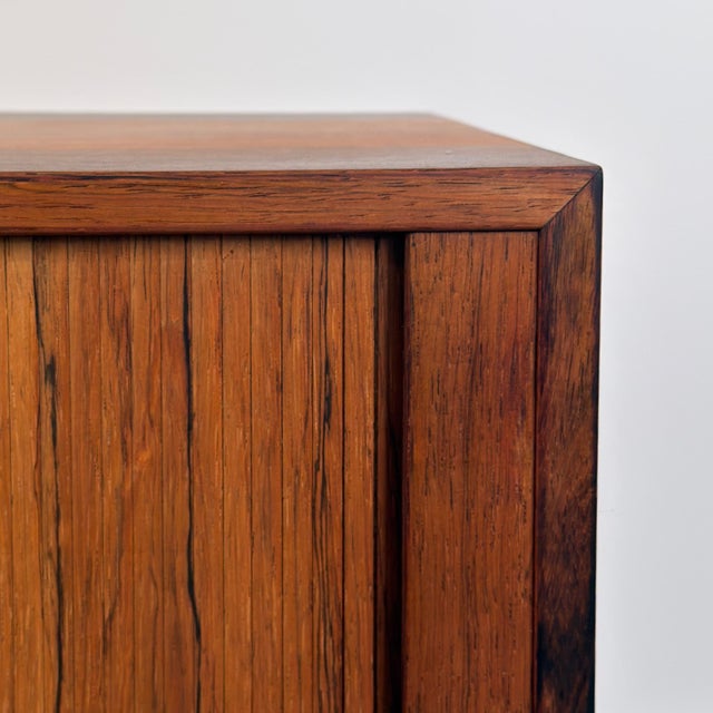 Vintage Danish Rosewood Tambour Cabinet For Sale - Image 4 of 7