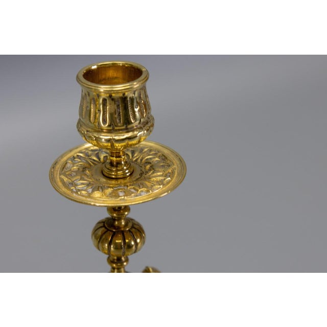 French Neoclassical Bronze Candlesticks, 1930s, Set of 2 For Sale - Image 6 of 18