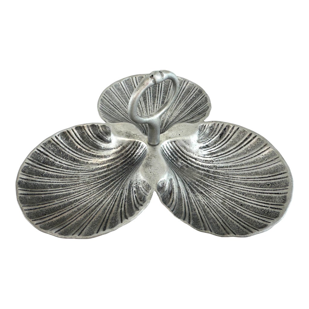 4 Antique Silver Pewter Sea Shell Beads – Large 21x28mm