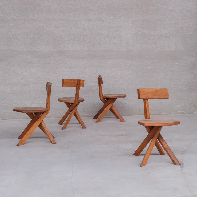 Mid-Century French Elm S34 Chair from Pierre Chapo, 1970s For Sale - Image 10 of 15