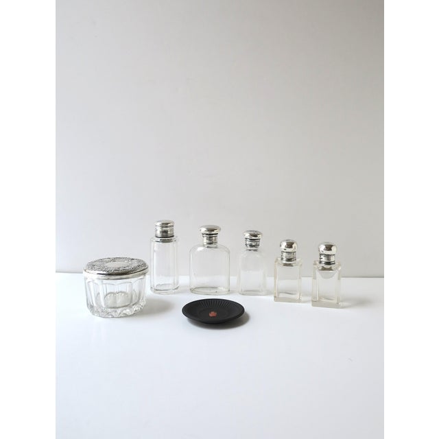 Glass Sterling Silver Jewelry Box With Vanity Mirror, Victorian Style, Late-20th Century For Sale - Image 7 of 11