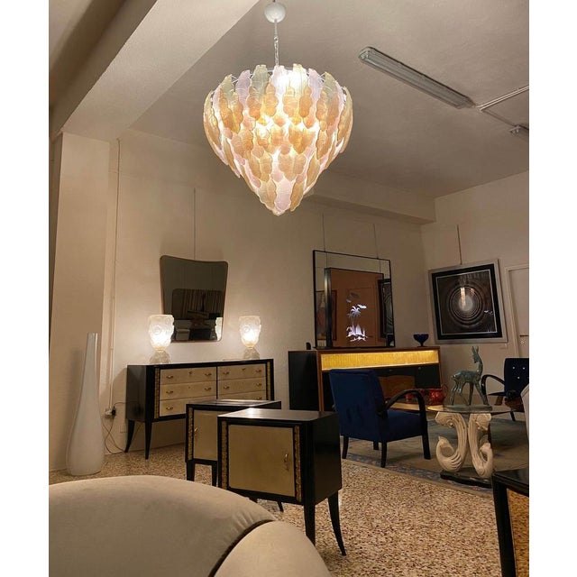 Italian Art Deco Gold and Pink Chandelier in Murano Glass, 2000s For Sale - Image 14 of 17