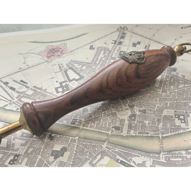 Mid 20th Century Vintage Italian Brass Wood Bottle Opener For Sale - Image 5 of 8