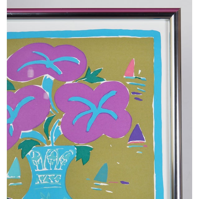 Mid 20th Century Screenprint by Australian Artist Ken Done, Titled "Morning Glories". For Sale - Image 4 of 7