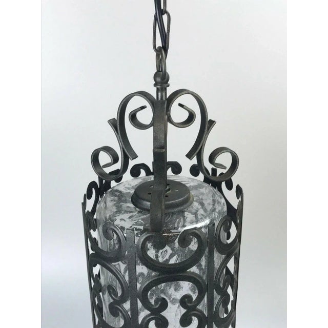 Metal Mid-Century Space Age Ceiling Lamp in Metal & Glass For Sale - Image 7 of 9