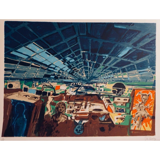 Vintage John Hultberg Greenhouse Signed Serigraph For Sale