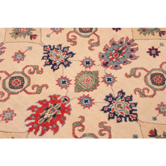 Southwestern Kazak Beige/Red Wool Rug - 9'2''x12'1'' For Sale - Image 4 of 10