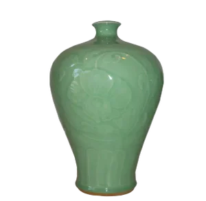 Asian Modern Hongmei Celadon Porcelain Vase