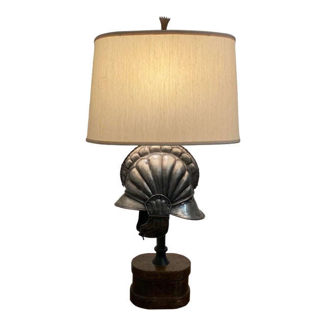 Roman Helmet Table Lamp Substantial Large For Sale
