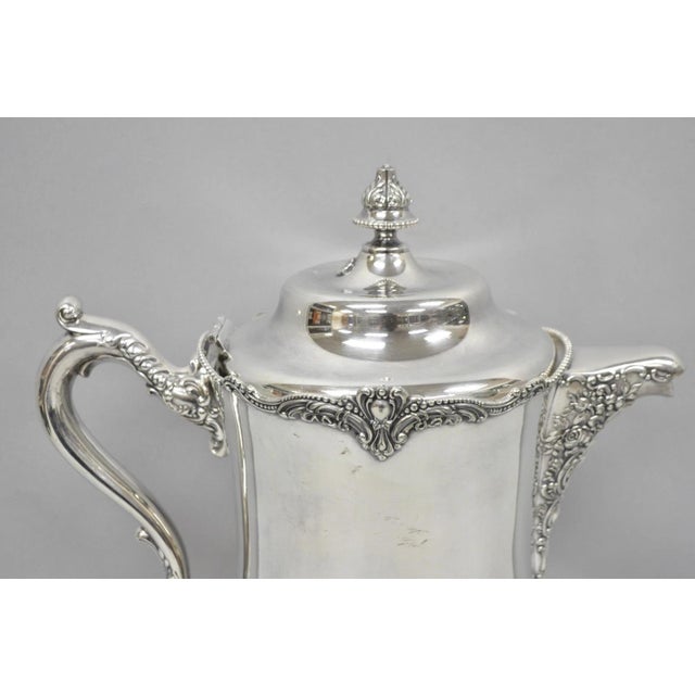 Victorian Antique Derby Silver English Victorian Silver Plated Large Warm Water Pitcher For Sale - Image 3 of 18