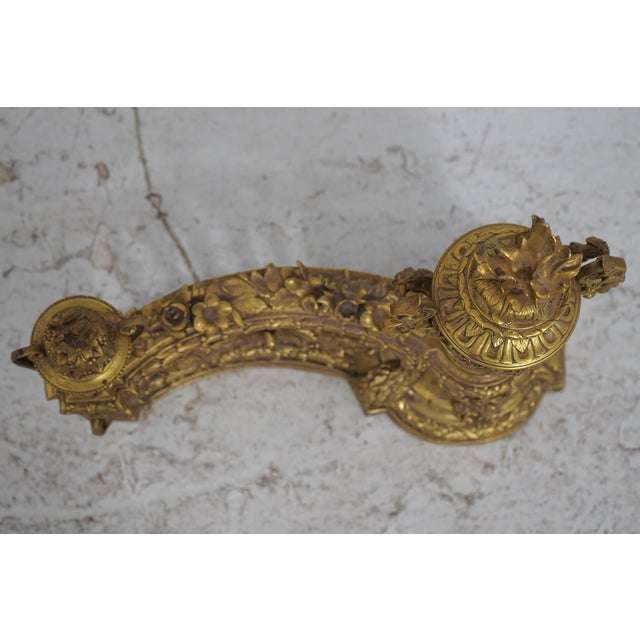 Vintage Louis XVI 19th Century Fire Screen Fireplace Andiron Set For Sale - Image 9 of 18