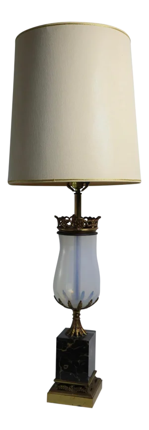 Italianate Opaline Glass and Marble Table Lamp by Westwood Lamps
