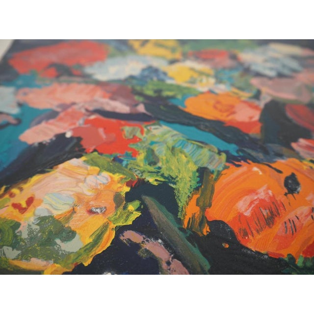 Pierre Ambrogiani, Colorful Bouquet, Original Woodcut For Sale - Image 4 of 8