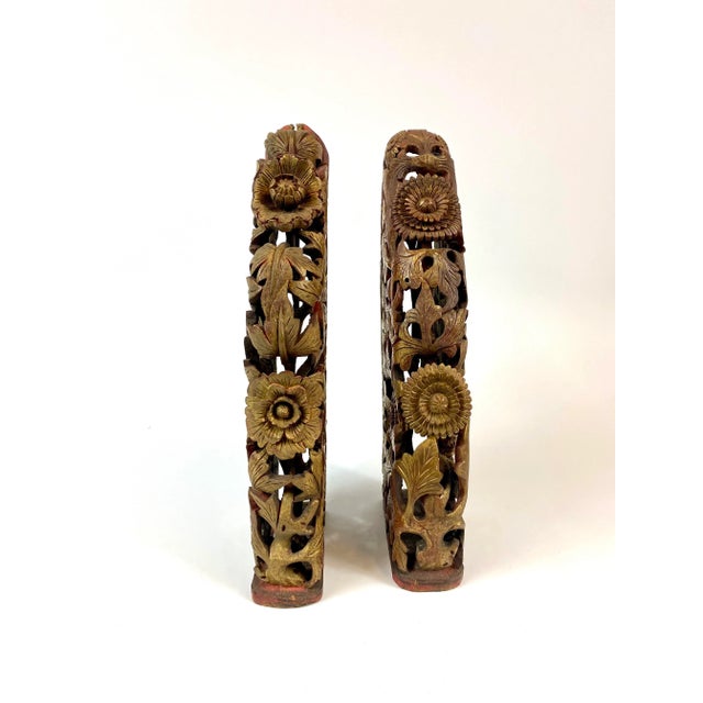 Chinese Mid 18th Century Architectural Elements Temple Wooden Carving - a Pair For Sale - Image 3 of 8