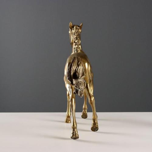 Goldenrod Modern Sculpture of Trotting Horse in Gilded Bronze, 1970s For Sale - Image 8 of 9