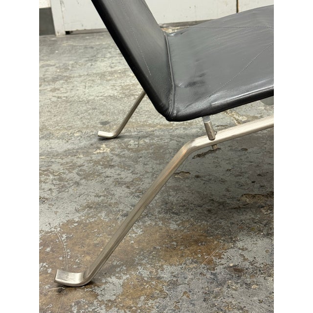 Fritz Hansen for Design Within Reach Black Leather Easy Chairs, Set of Four For Sale - Image 12 of 12