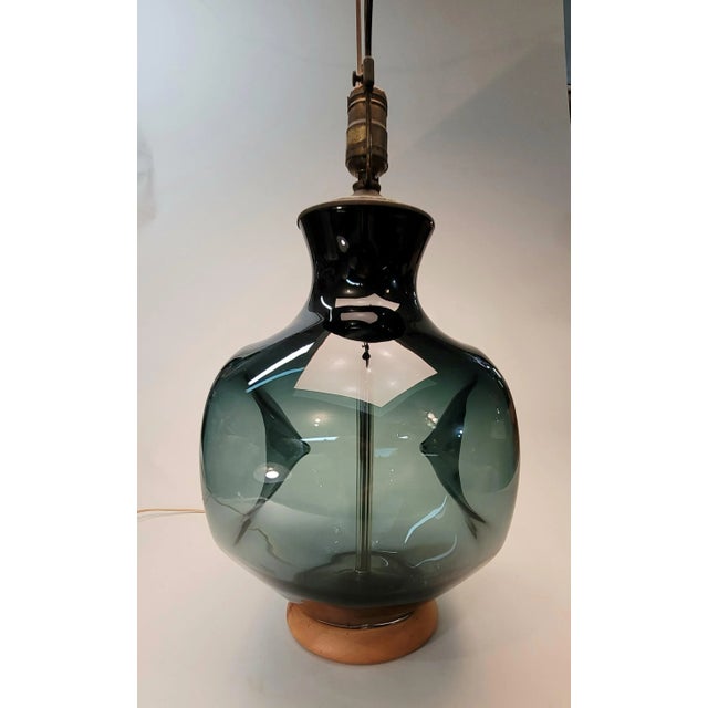 Black 1950's Mid Century Blenko Lamp For Sale - Image 8 of 13