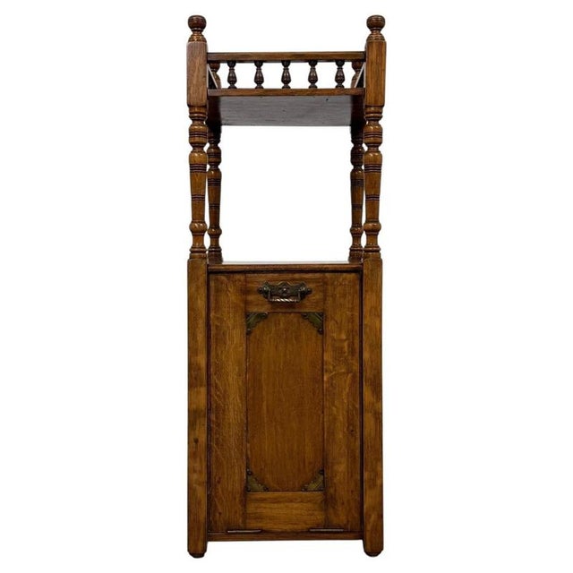 Antique English Golden Oak Cabinet, 1900s For Sale - Image 13 of 15