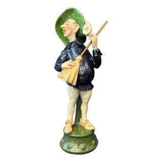 Early 20th Century Continental Troubadour Statue For Sale