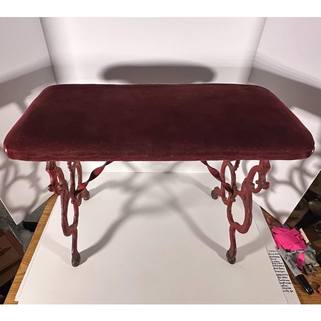 Early 20th Century Antique Cast Iron Vanity Bench For Sale - Image 5 of 10