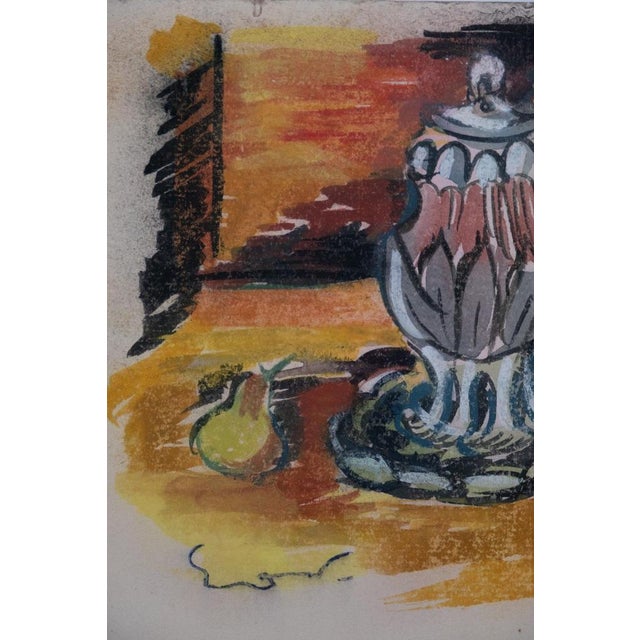 Emile Othon Friesz, Still Life with Jam Pot, Gouache on Paper For Sale - Image 5 of 6
