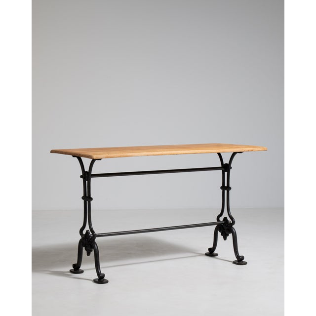 Brown Cast Iron Bistro Table, Antique, France, Early 20th Century For Sale - Image 8 of 15