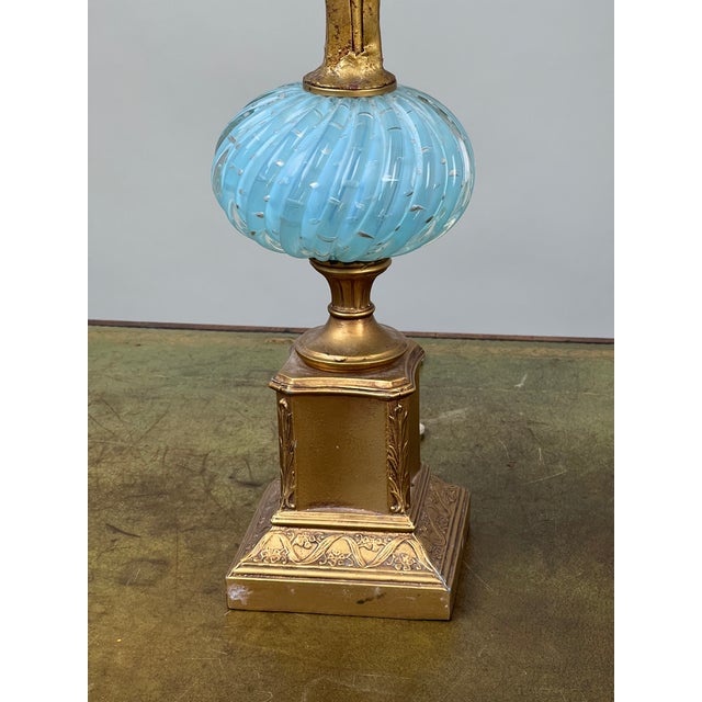 Mid-Century Modern Vintage Pair Mid-Century Venetian Murano Art Glass Lamps For Sale - Image 3 of 12