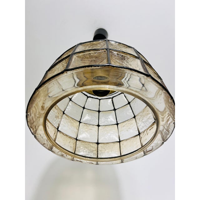 1960s Large Mid-Century Iron and Glass Pendant Lamp by Glashütte Limburg, 1960s For Sale - Image 5 of 8