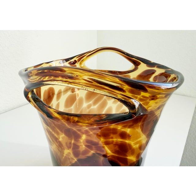 Mid-Century Modern 1950s Christian Dior Empoli Tortoise Glass Bottle Chiller For Sale - Image 3 of 11