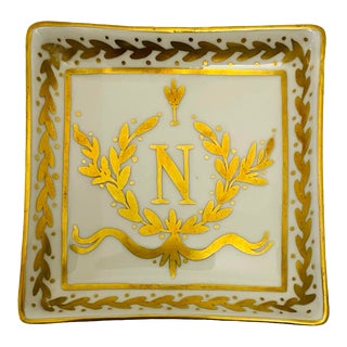 Antique Limoges France Napoleonic Imperial Porcelain Trinket Dish For Sale