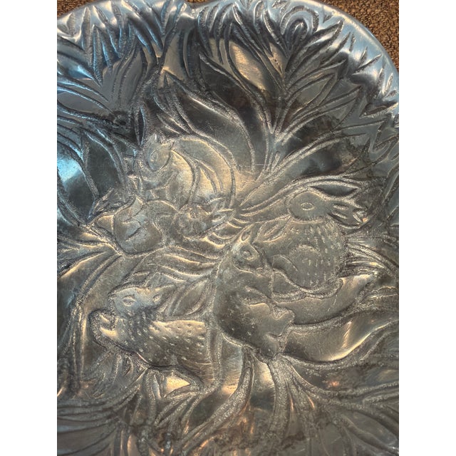 Vintage Arthur Court Style Cast Aluminum Woodland Bowl. Beautiful as a catchall, centerpiece, or tabletop accent. The soft...