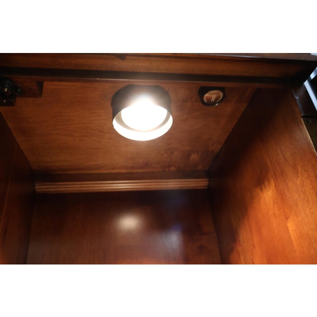 Henredon Aston Court Burl Wood Beveled Glass Bookcase China Cabinet Breakfront For Sale - Image 11 of 18
