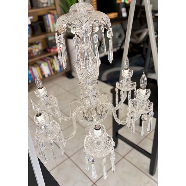 Vintage Waterford Avoca 6 Arm Crystal Chandelier For Sale - Image 10 of 12