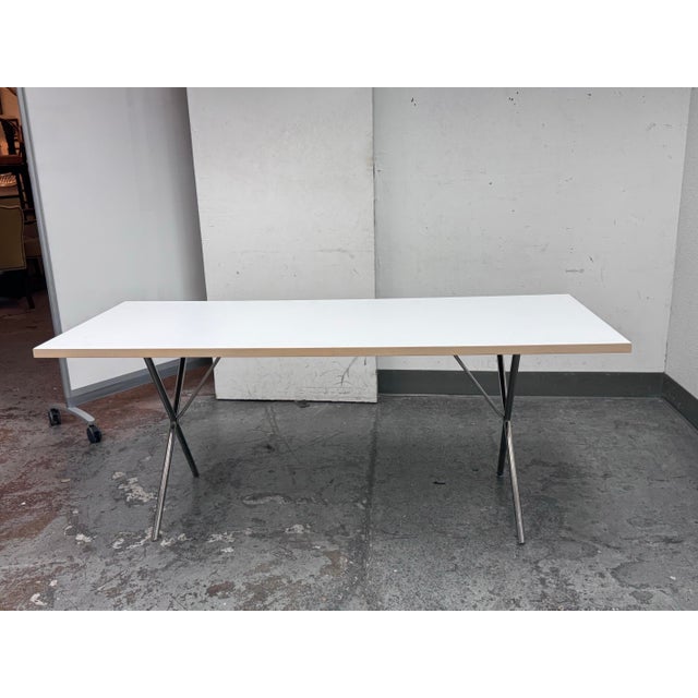Mid-Century Modern George Nelson for Herman Miller Nelson X-Leg Dining Table/Desk For Sale - Image 3 of 12