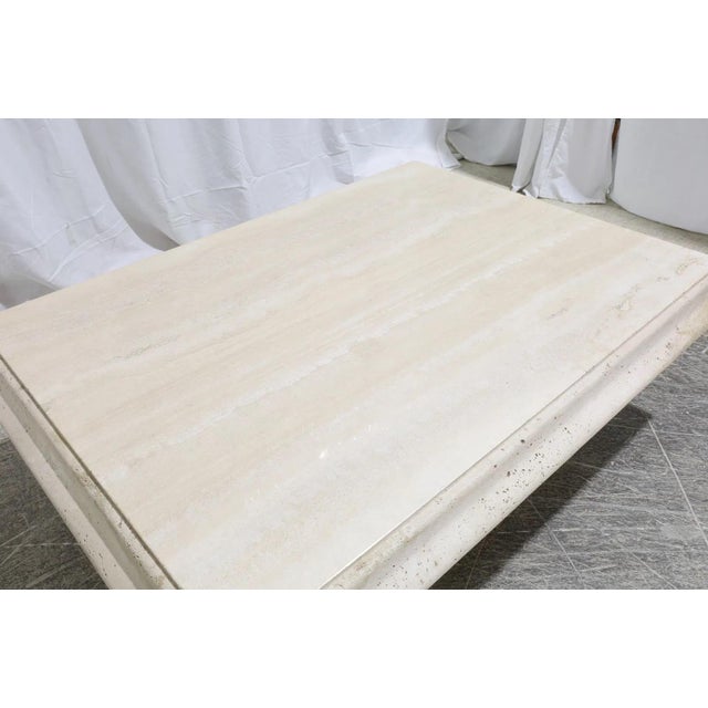 Stone Large Vintage Italian Travertine Coffee Table For Sale - Image 7 of 10