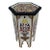 Moroccan Hexagonal Hand Painted Wooden Side Table in White Zouak For Sale