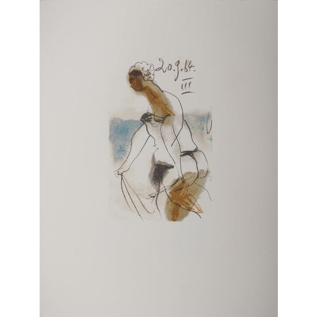 Pablo PICASSO (1881-1973) (after) Jacqueline at the sea, 1964 Lithography Unsigned Dated in the plate 1964 On vellum 32.5...