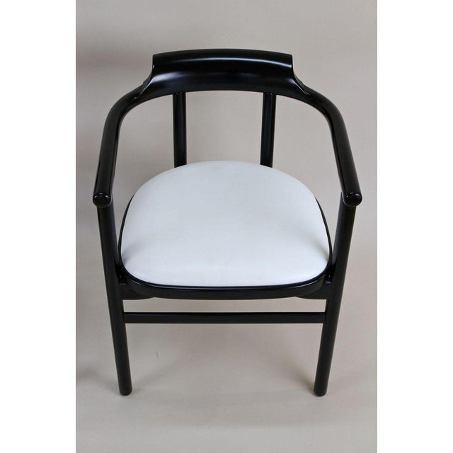 Wood Armchairs with White Leather Upholstery from Thonet, 1980s, Set of 2 For Sale - Image 7 of 18