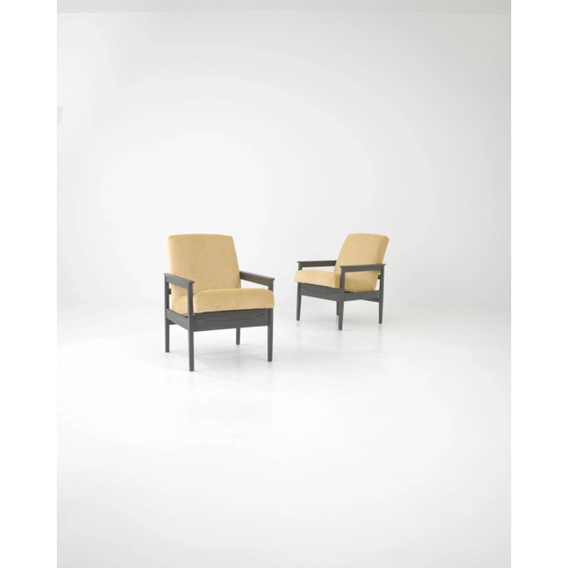Mid 20th Century 1960s, Czech Upholstered Armchairs - A Pair For Sale - Image 5 of 12