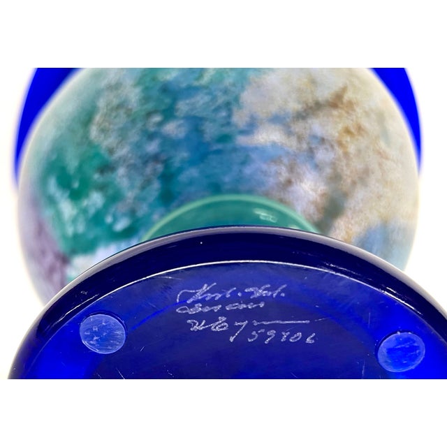 Kjell Engman Vintage Kosta Boda Can Can Pedestal/Compote Bowl Designed by Kjell Engman- Signed For Sale - Image 4 of 9